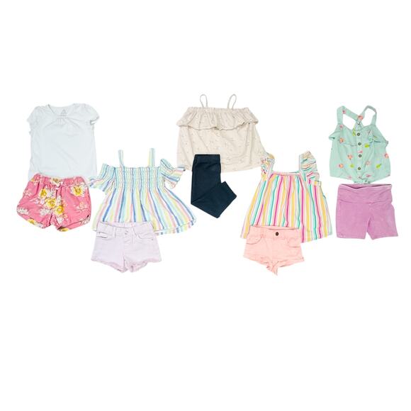 Girls 4T Clothing Bundle - 10 PiecesSummer Tops & Shorts